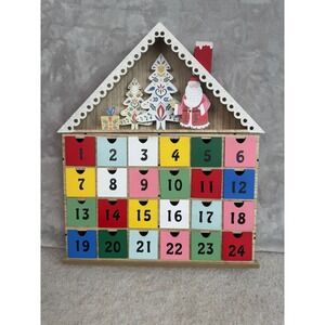 Ashland Wood Christmas Advent Calendar House Santa Trees 24 Drawers